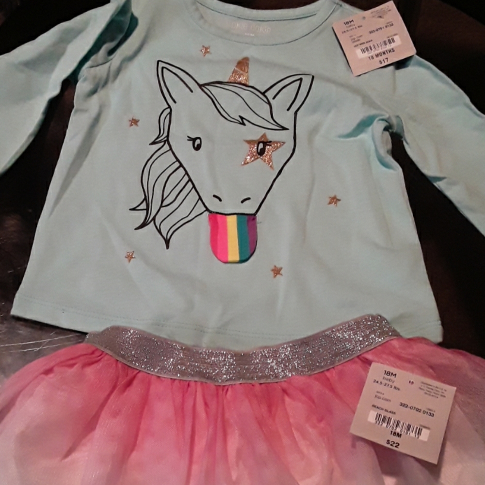 Okie dokie baby skirt and long sleeve shirt